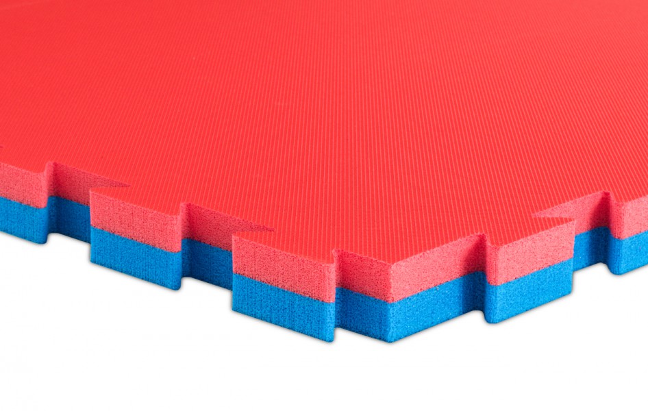 Lote x5 losetas Tatami Puzzle - Rojo/Negro Esterilla Reversible  Antideslizante Suelo para gimnasios, Artes Marciales, Judo - Espesor: 20mm